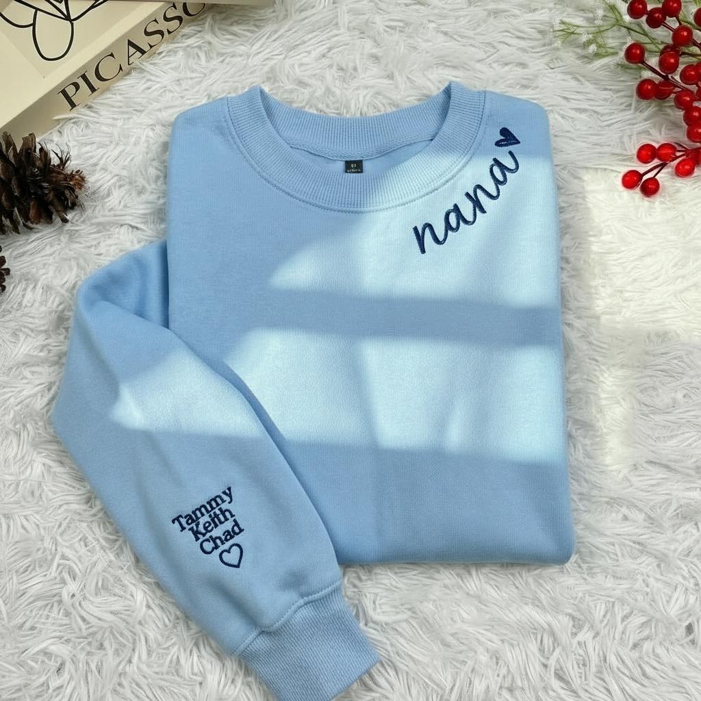 Custom Embroidered Grammy Sweatshirt, Personalized Grandkids Names, Nana Gift