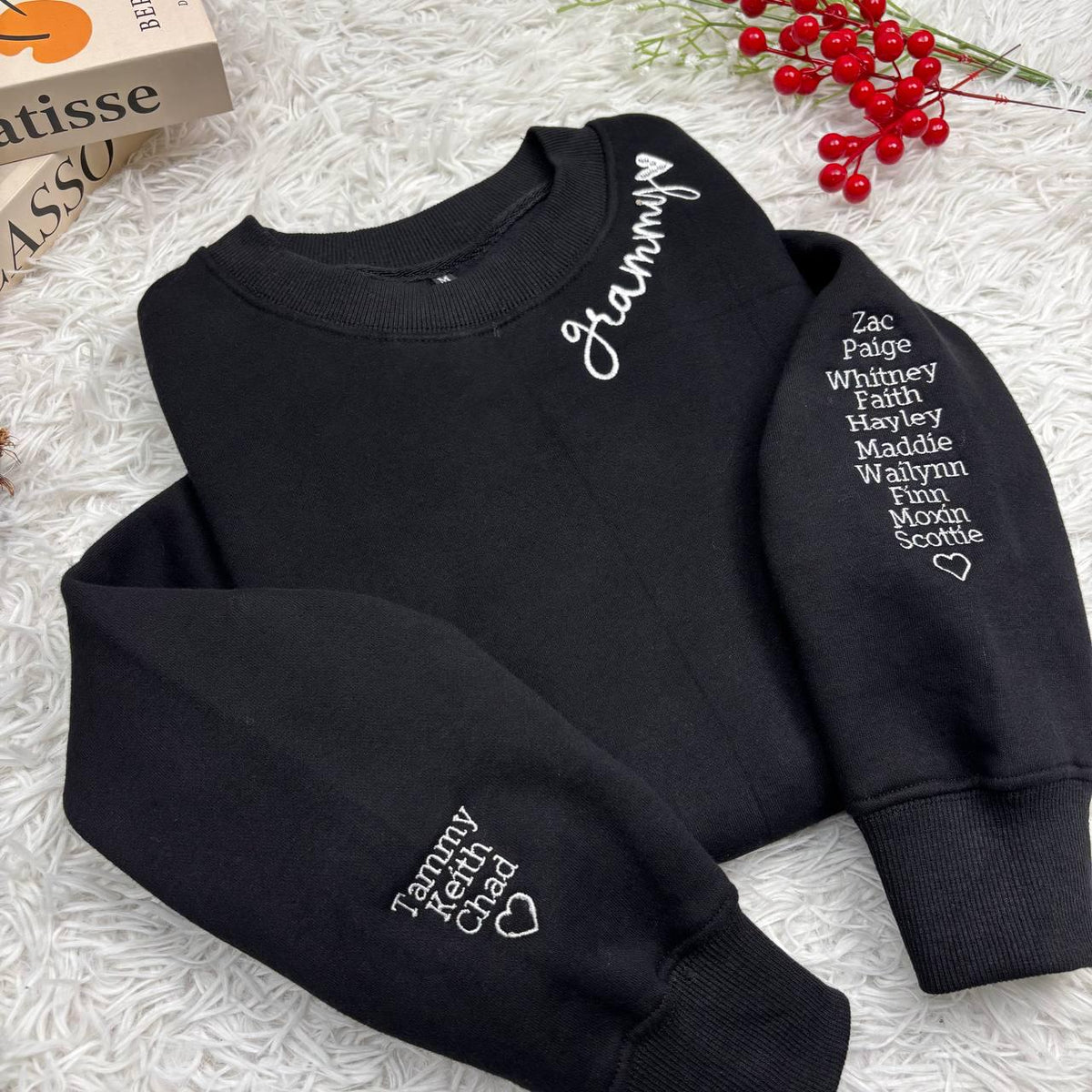 Custom Embroidered Grammy Sweatshirt, Personalized Grandkids Names, Nana Gift