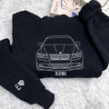 Custom Embroidered Car Sweatshirt, Custom Sweatshirt Car, Outlined Embroidered Truck Hoodie, Custom Truck Hoodie