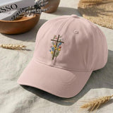 Wildflower Cross Embroidered Hat, Christian Baseball Cap, Religious Gift For Her, Jesus Lover Dad Hat, Bible Study Accessory, Faith Cap