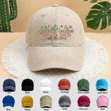 God Is Good All The Time Embroidered Baseball Cap, Aesthetic White Floral Faith Hat, Trendy Christian Gift For Her, Religious Garden Sun Hat
