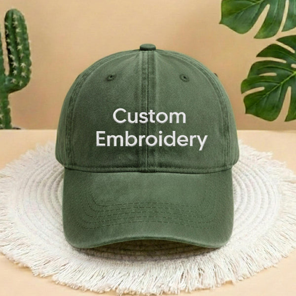 Custom Embroidered Baseball Cap, Personalized Text White Sun Hat, Aesthetic Custom Name Gift, Trendy Personalized Phrase Headwear