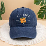Florida State Flower Embroidered Baseball Cap, Orange Blossom Hat, Trendy Sunshine State Pride Gift, Minimalist Floral Florida Sun Hat