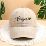 Venezuela Heart Embroidered Baseball Cap, Aesthetic White National Pride Hat, Minimalist Venezuela Flag Sun Hat, South American Gift