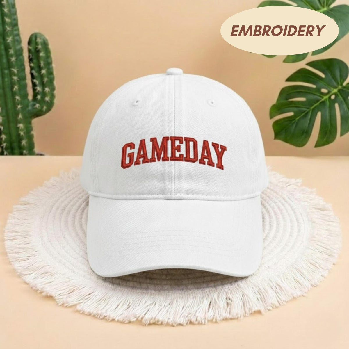 Gameday Embroidered Hat, Vintage Football Baseball Cap, Sports Fan Apparel, Retro Gameday Top, College Sunday Sports Gift