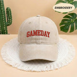 Gameday Embroidered Hat, Vintage Football Baseball Cap, Sports Fan Apparel, Retro Gameday Top, College Sunday Sports Gift