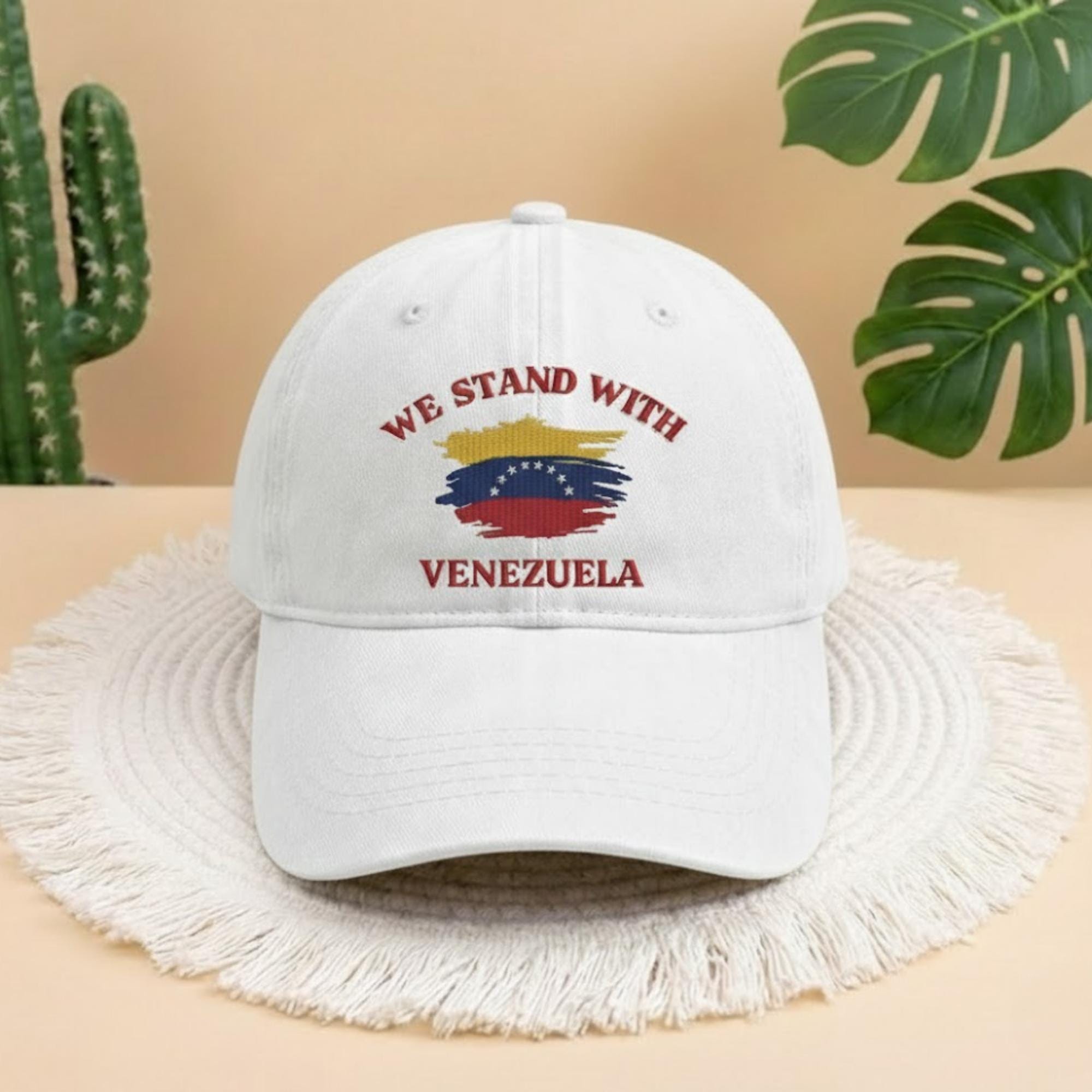 We Stand With Venezuela Caps, Anti Trump Hats, Stop War Pray For Venezuela Tee, Venezuelan Flag, Peace hat, Equality Dad Hat