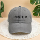 Custom Embroidered Baseball Cap, Personalized Text Hat, Aesthetic Minimalist Custom Gift, Trendy Hand-Embroidered Style Cap, Custom Logo Hat
