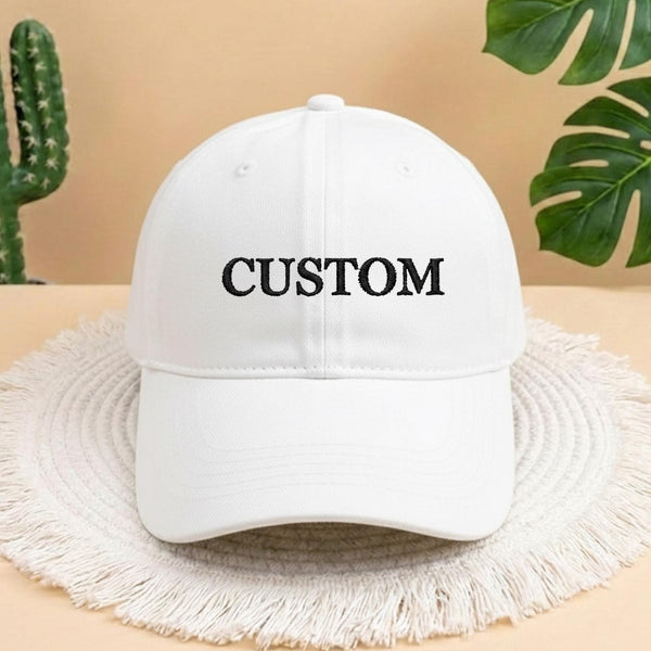 Custom Embroidered Baseball Cap, Personalized Text Hat, Aesthetic Minimalist Custom Gift, Trendy Hand-Embroidered Style Cap, Custom Logo Hat