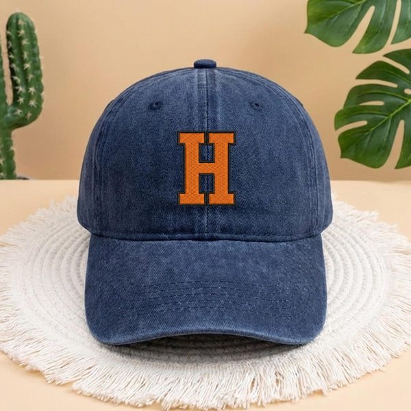 Custom Logo Letter Baseball Embroidered Hat, Personalized Baseball Team Cap, Embroidered Team Hat, College Team Hat, Sports Team Cap