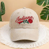 Indiana State Flower Embroidered Hat, Embroidered Indiana Rose Hat, Indiana Hat, State Hat, Trendy Flower Lover Gift, Custom State Pride