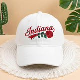 Indiana State Flower Embroidered Hat, Embroidered Indiana Rose Hat, Indiana Hat, State Hat, Trendy Flower Lover Gift, Custom State Pride