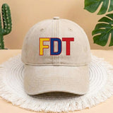 FDT Venezuela Embroidered Hat, Aesthetic White National Pride Cap, Minimalist South American Flag Lettering Sun Hat, Trendy Heritage