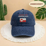 Hands Off Greenland Flag Embroidered Hat, Vintage Greenland Flag Baseball Cap, Arctic Pride Cap, Nordic Country Top, Travel Souvenir Gift