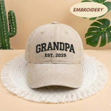 Grandpa Est 2025 Embroidered Hat, Custom Embroidered Hat, Vintage Baseball Hat, Gift For New Grandma Grandpa, Mothers day gift