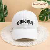 Custom Gothic Name Embroidered Hat, Personalized Old English Font Cap, Custom Text Apparel Top, Gothic Lettering Accessory, Personalized Hat
