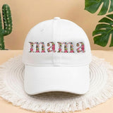 Mama Floral Alphabet Embroidered Hat, Aesthetic Flower Lettering Cap, Personalized Mother's Day Gift, Trendy Mama Baseball Hat