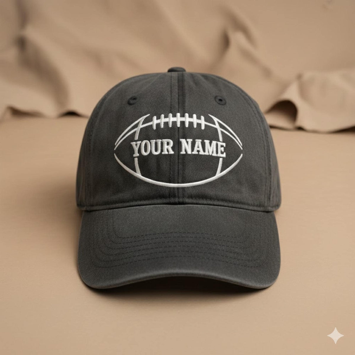 Custom Name Football Embroidered Hat, Personalized Sports Apparel Top, American Football Gift Shirt, Game Day Gear, Varsity Football Top