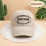Custom Name Football Embroidered Hat, Personalized Sports Apparel Top, American Football Gift Shirt, Game Day Gear, Varsity Football Top