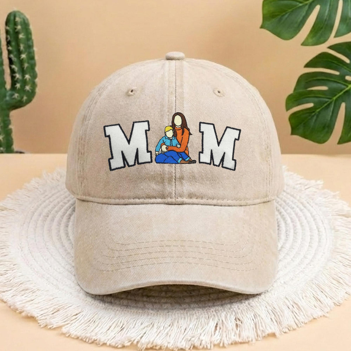 Embroidered Custom Photo Mama Year Hat, Embroidery Text, Photo Embroidery, Memory Gift, Gift for Mom, Custom New Mom Gift