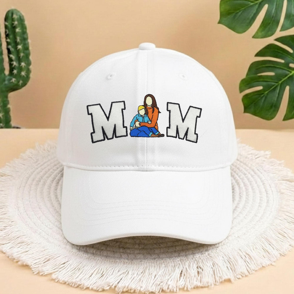 Embroidered Custom Photo Mama Year Hat, Embroidery Text, Photo Embroidery, Memory Gift, Gift for Mom, Custom New Mom Gift