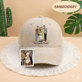 Embroidered Custom Portrait Cap, Personalize Hat Custom Embroidery People, Gift For Mom Dad, Family Outline Hat, Embroidery Portrait Hat