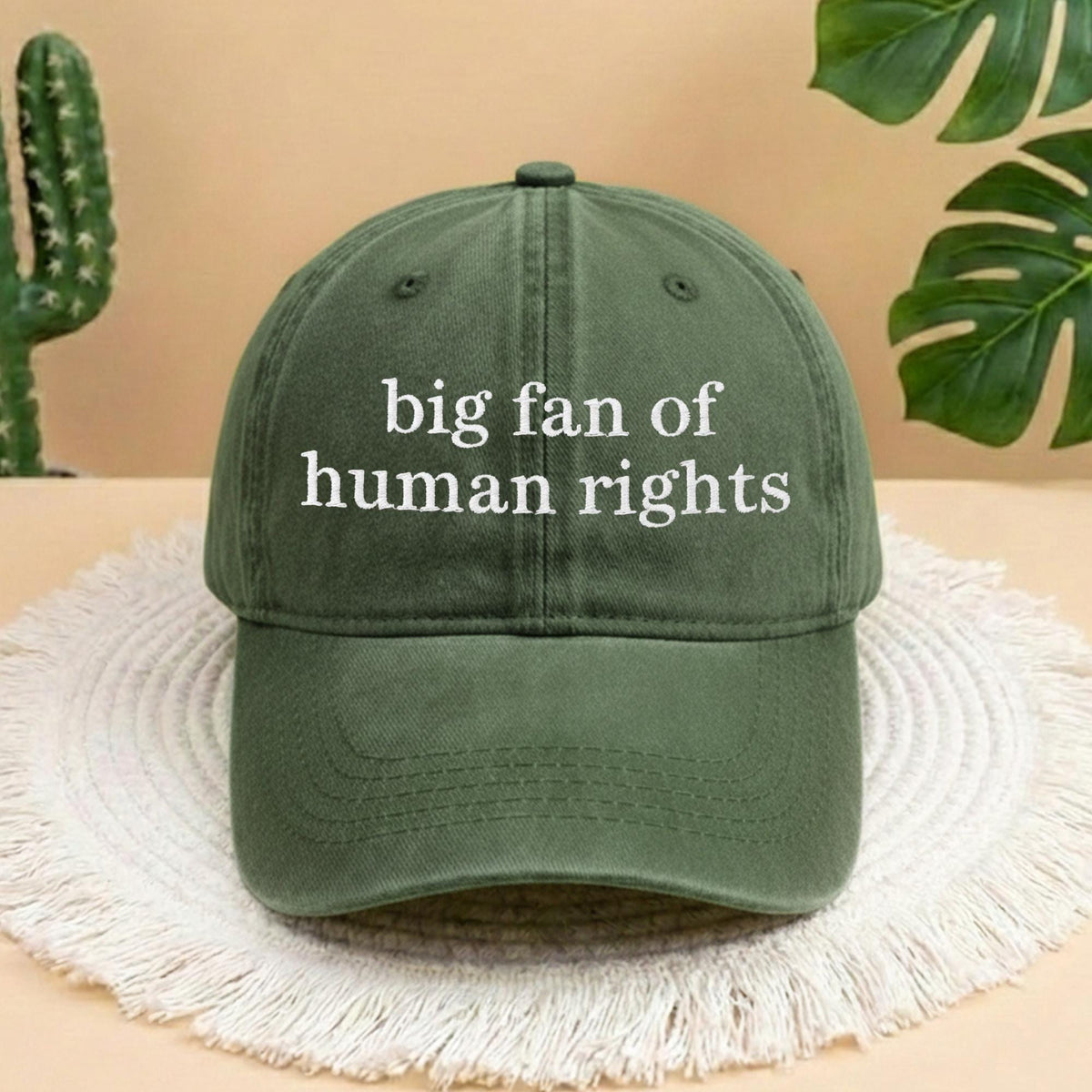 Big Fan of Human Rights Embroidered Hat, Personalized Activism Gift, Trendy Social Justice Headwear,Human Rights Baseball Hat