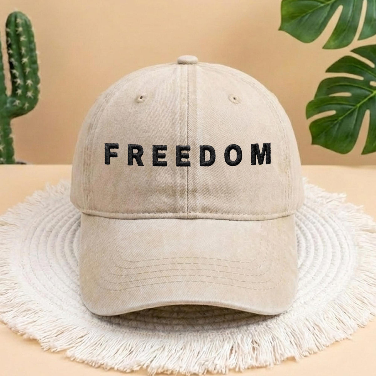 Freedom Embroidered Hat, Minimalist Statement Baseball Cap, Activism Gift, Trendy Social Justice Headwear, Liberty Symbol Apparel