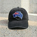 Embroidered Australia Flag Dad Hat, Aussie Map Patch, Black Baseball Cap