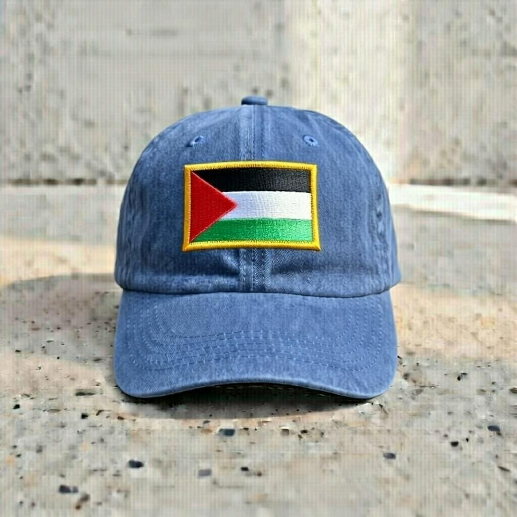 Embroidered Palestine Flag Dad Hat, Minimalist Baseball washed Caps