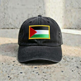 Embroidered Palestine Flag Dad Hat, Minimalist Baseball washed Caps
