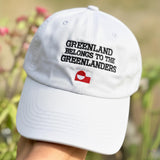 Greenland Belongs To The Greenlanders Embroidered Hat, Aesthetic Tan Patriotic Baseball Cap, Greenland Pride Gift, Trendy Social Justice
