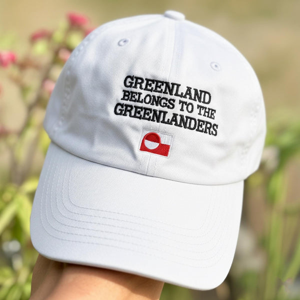 Greenland Belongs To The Greenlanders Embroidered Hat, Aesthetic Tan Patriotic Baseball Cap, Greenland Pride Gift, Trendy Social Justice