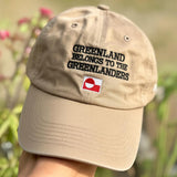 Greenland Belongs To The Greenlanders Embroidered Hat, Aesthetic Tan Patriotic Baseball Cap, Greenland Pride Gift, Trendy Social Justice