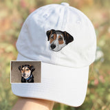 Custom Dog Head Embroidered Hat, Personalized Pet Portrait Baseball Cap, Custom Dog Face Hat from Photo, Unique Gift for Dog Lovers