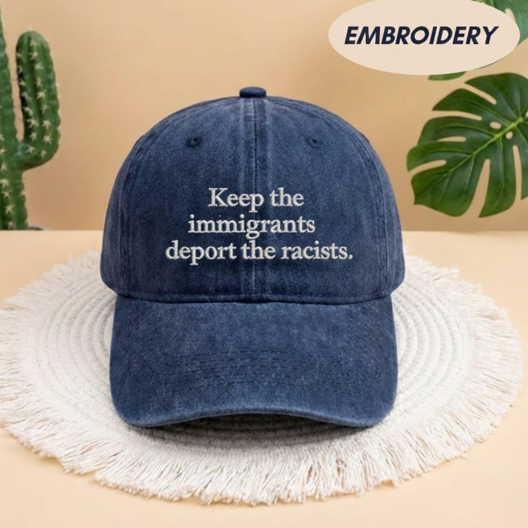 Immigrants Make America Great Embroidered Hat, Pro Immigrants Hat Human Rights Hat No Human Is Illegal Cap Social Justice