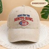 Here for The Benito Bowl Embroidered Baseball Cap, Benito Bowl Hat, Puerto Rico Football Fan Gift, 2026 Gameday Embroidered Dad Hat