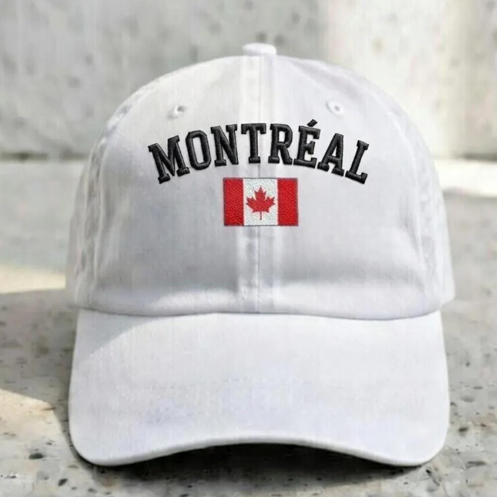 Embroidered Montreal Dad Hat | Canada Flag Baseball Washed Cap