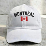 Embroidered Montreal Dad Hat | Canada Flag Baseball Washed Cap