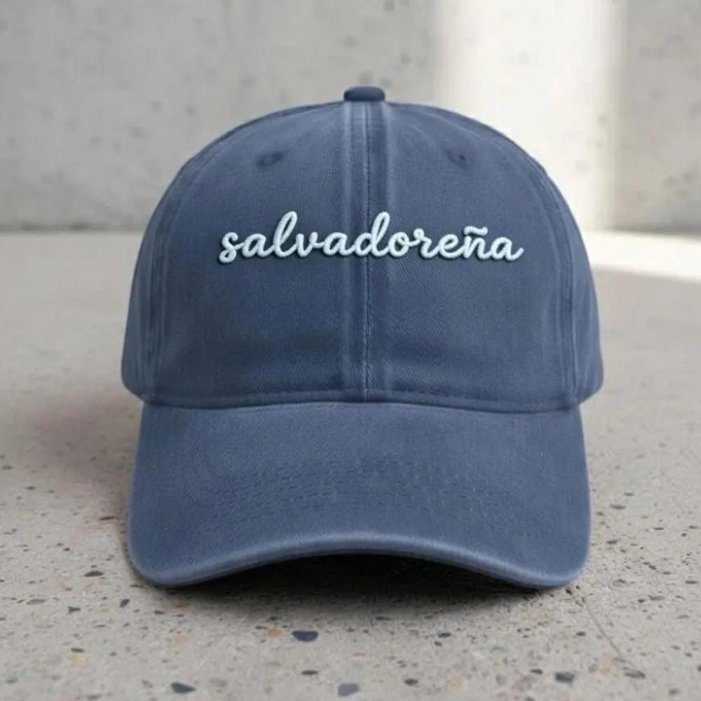 Embroidered Salvadorena Cotton Dad Hat, El Salvador Flag