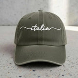 Embroidered Italy Flag Dad Hat, Italian Vacation Cap