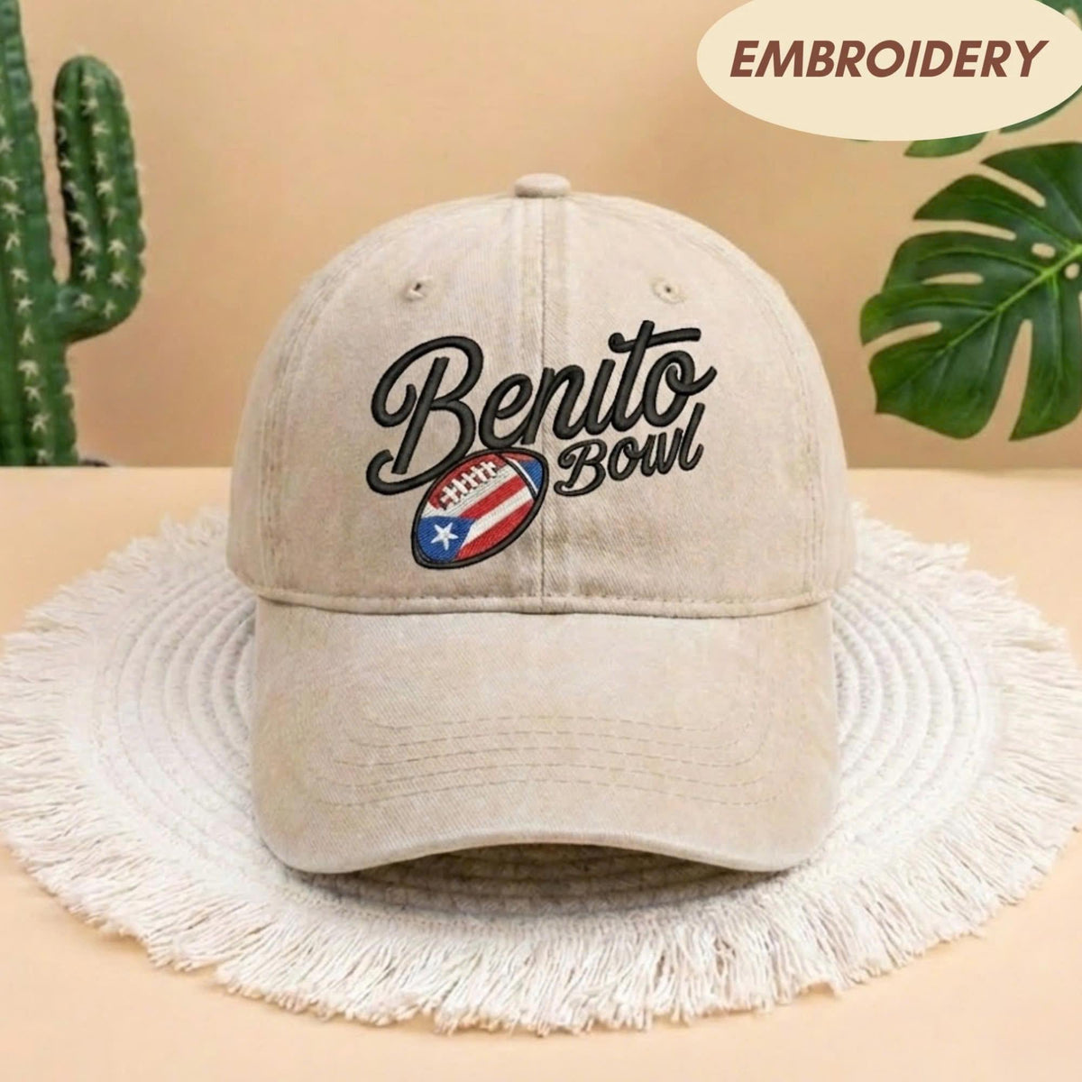 Benito Bowl Embroidered Cap, Puerto Rico Football Hat, Football Gifts