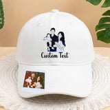 Custom Family Photo Embroidered Hat, Personalized Family Portrait Baseball Cap, Custom Father Mother Child Cap, Embroidery Portrait Hat