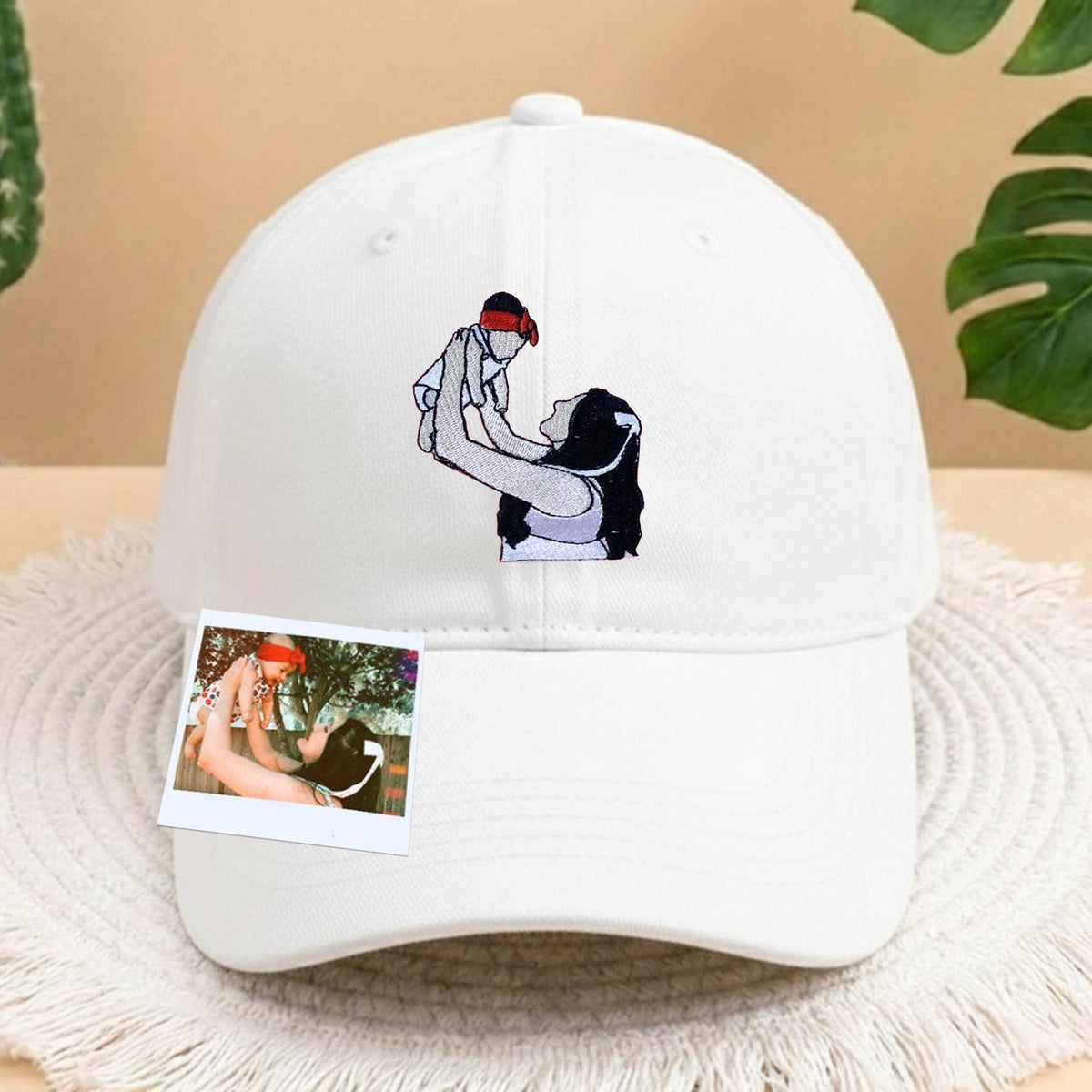Custom Family Photo Embroidered Hat, Personalized Family Portrait Baseball Cap, Custom Dad Photo Hat, Embroidery Portrait Hat, Dad Cap