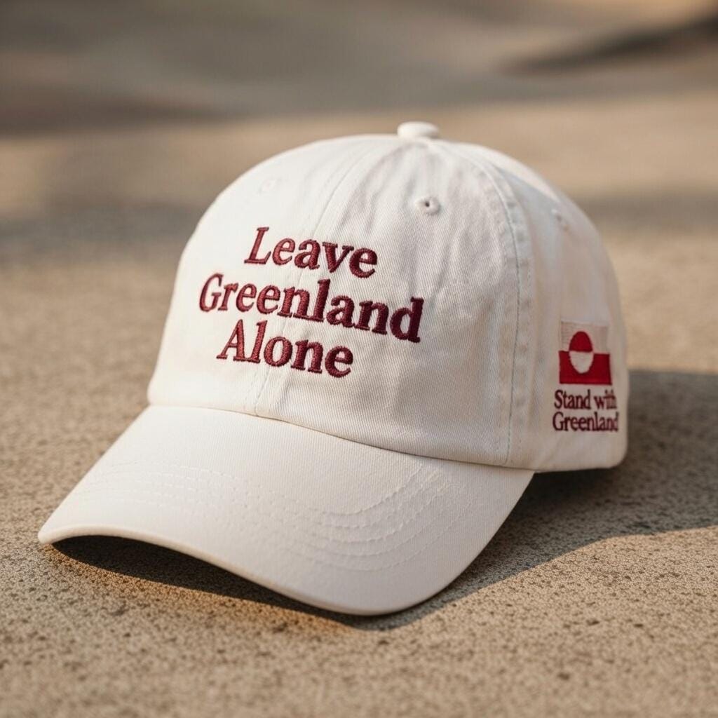 Leave Greenland Alone Embroidered Dad Hat, Funny Political Cap