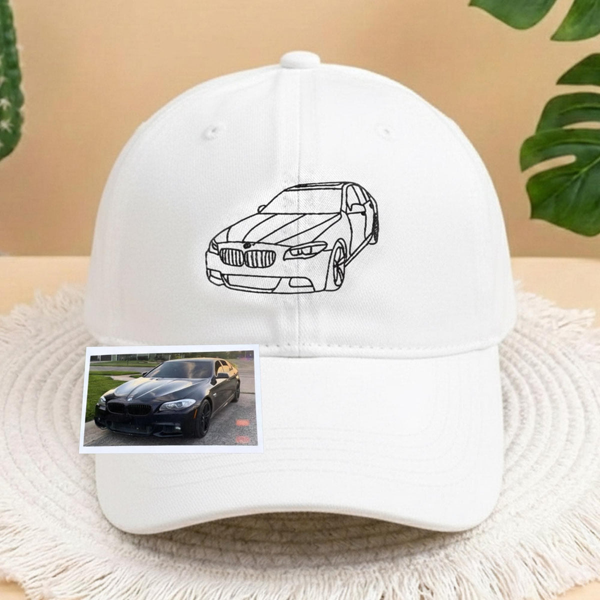Custom Car Line Art Hat, Personalized Car Portrait Baseball Cap, Custom Cap from Photo, Camaro Fan Gift, Car Dad Hat, Gift for Him