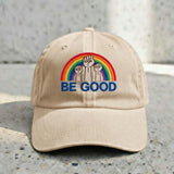 Rainbow Fist Embroidered Baseball Cap - Pride Solidarity Festival Cotton Dad Hat