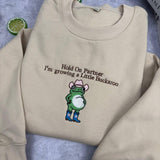 Growing A Little Buckaroo Embroidered Sweatshirt, Western Frog Pregnancy Reveal Crewneck