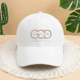 God Is Good Interlocking Circles Embroidered Cap, Christian Hat, Trendy Religious Modern Graphic Hat, Minimalist Faith Based Sun Hat Gift