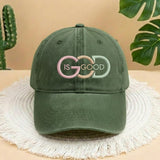 God Is Good Interlocking Circles Embroidered Cap, Christian Hat, Trendy Religious Modern Graphic Hat, Minimalist Faith Based Sun Hat Gift